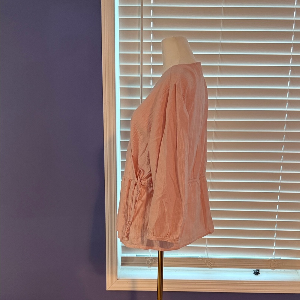 Time and Tru Light Pink Wrap Blouse - Picture 3 of 4